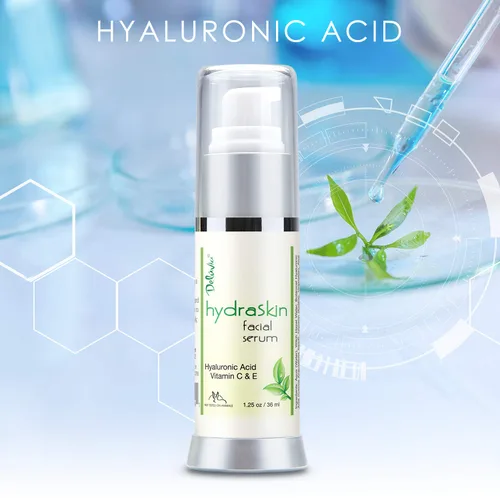 Vista 6 de Deluvia Suero de vitamina C para cara, suero facial de ácido hialurónico, suero hidratante con vitamina E hidratante y aloe vera orgánico