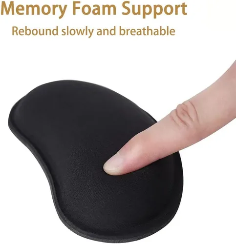 Vista 3 de MXCOIRTP Reposamuñecas para ratón, almohadilla de soporte ergonómica de espuma con memoria para muñeca, almohadilla para muñeca de ratón con base