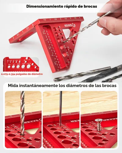 Vista 5 de Herramienta cuadrada de medición de múltiples ángulos Saker 3D, cuadrado