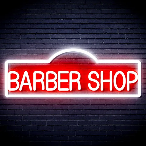 Vista 20 de ADVPRO Señal de neón LED de silicona flexible de Barber Shop - rojo y azul - st16s42-fnu0358-rb