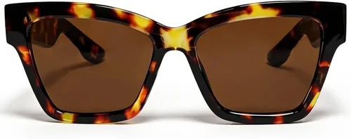 Vista 7 de VISOONE Cat Eye Sunglasses for Women Men Designer Retro UV400 Shades Negro/Marrón