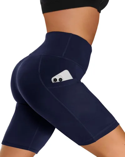 Vista 63 de Biker Shorts for Women with Pockets - 8"/5"/3" Booty Black Spandex Shorts Verde militar