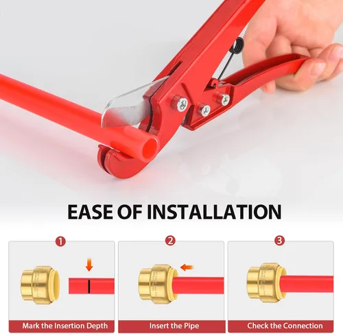 Vista 5 de Paquete de 2 tapas de enchufe EFIELD de 1 pulgada para conectar Pex, cobre, CPVC con clip de desconexión, (PF101-2PCS)