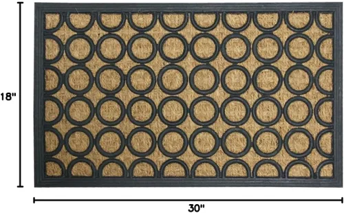 Vista 3 de Rubber-Cal Felpudo de goma Coco para exteriores, diseño tranquilo, 18 x 30 pulgadas