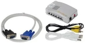 Vista 2 de VideoSecu PC a TV Convertidor VGA a RCA S-Video Mac Ordenador portátil a Composite Video Switcher 1L7