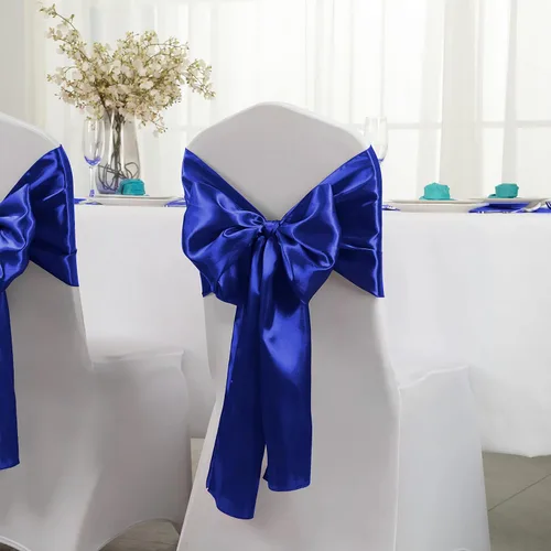 Vista 3 de Horbaunal - Juego de 24 caminos de mesa de satén azul real de 12 x 108 pulgadas, caminos de mesa suaves para bodas, banquetes, fiestas de cumpleaños
