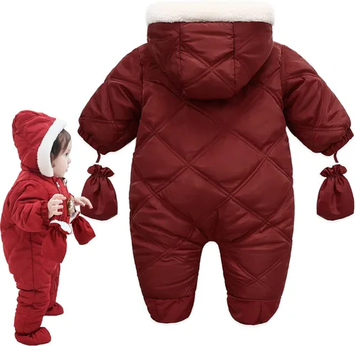 Vista 2 de Traje de nieve con capucha para bebé con capucha y guantes y zapatos