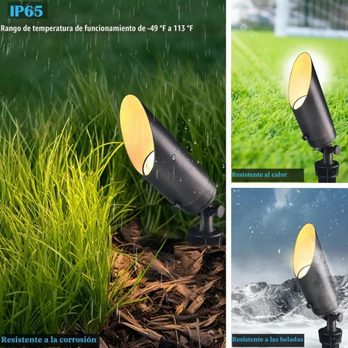 Vista 6 de Iluminación de paisaje RGB iYogaled, foco al aire libre, control remoto