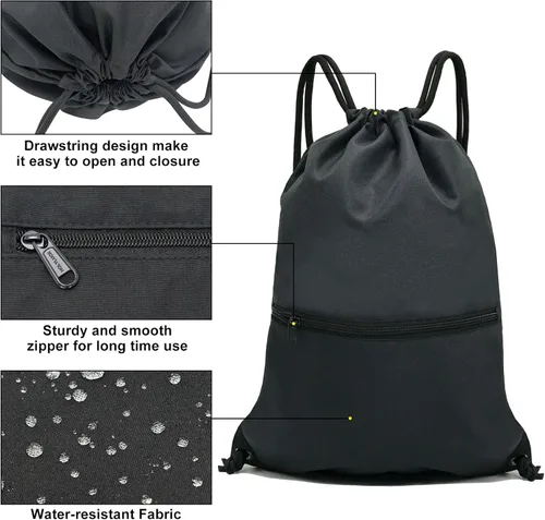 Vista 4 de HOLYLUCK - Mochila, bolsa deportiva con cordón ajustable para gimnasio