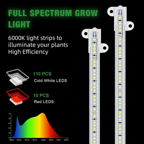 Vista 3 de Wiaxulay Luces de cultivo para plantas de interior de espectro completo, 120 luces LED de cultivo de plantas con temporizador de encendido/apagado