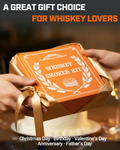 Vista 8 de Kit de ahumador eléctrico de whisky con niveles de humo ajustables y anillo de temporizador LED, kit de ahumador de cóctel recargable con 6 virutas