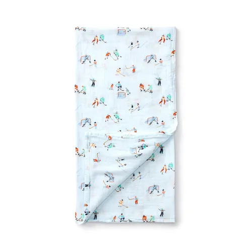 Vista 18 de Loulou Lollipop Manta de muselina para envolver con osos en bicicleta - 70% rayón de bambú, 30% algodón, talla 18-24M, unisex, ligera, para verano