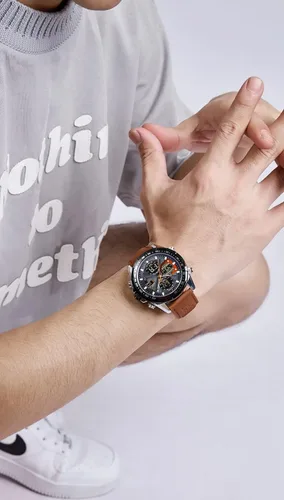 Vista 3 de NAVIFORCE Relojes digitales militares para hombre reloj analógico de cuarzo impermeable reloj deportivo multifuncional de cuero