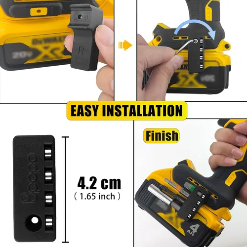 Vista 4 de Portabrocas Magnéticos Hexagonales de 1/4 de Pulgada Compatibles con Destornilladores de Impacto Inalámbricos Dewalt Wrox, Potente Organizador