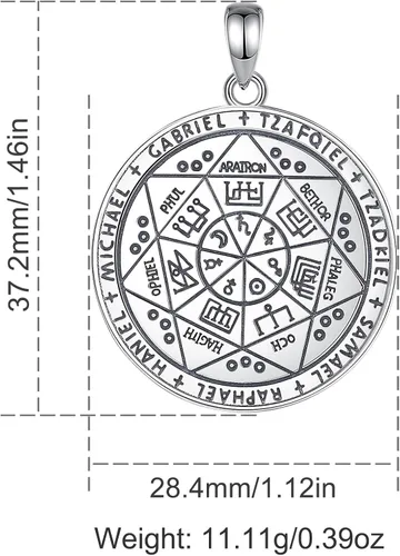 Vista 190 de CELESTIA Medallas de plata de ley 925 San Miguel/San Cristóbal/San Benito/San Gabriel/Virgen María/Jesús/Caravaca/Metatrón/Sello de los Siete
