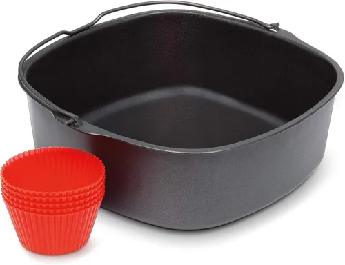 Vista 7 de Philips Kit de accesorios maestros de cocina con bandeja para parrilla y 4 pinchos de metal para modelos compactos Philips Airfryer, negro