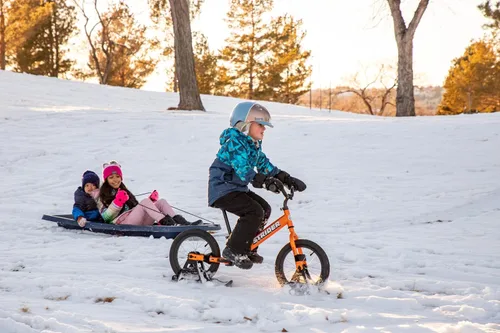 Vista 5 de Strider Juego de 14 esquís de nieve, convierte la bicicleta de equilibrio en trineo, para edades de 3 a 6 años