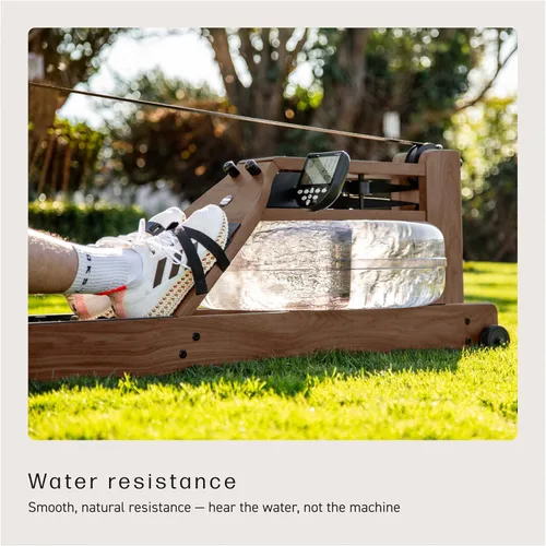 Vista 3 de WaterRower - Máquina de remo vintage de roble con monitor S4 BLE Remo de agua fabricado en EE. UU. Máquina de remo Erg original artesanal
