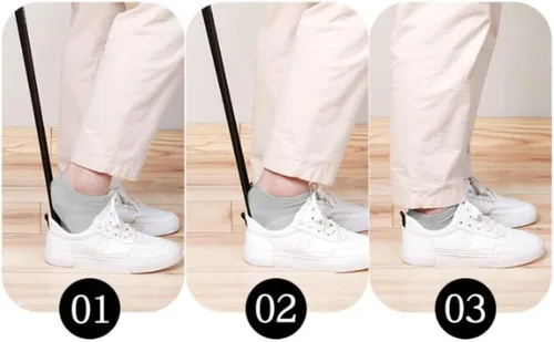 Vista 6 de Mango de recolección de zapatos domésticos súper largo para mujeres mayores y embarazadas, tirador de zapatos de plástico con succión magnética