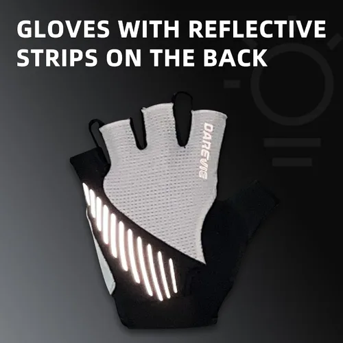 Vista 7 de Darevie Guantes de ciclismo MTB de 0.197in con relleno de gel, guantes de bicicleta de medio dedo, guantes de bicicleta antideslizantes