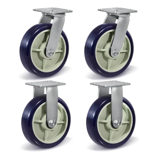 Vista 23 de Ruedas giratorias industriales de 4 x 2 pulgadas, poliuretano en rueda de polipropileno, ampliamente utilizadas para camiones de plataforma U-Boat