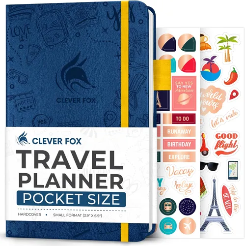 Vista 21 de Clever Fox Bolsillo para diario de viaje, organizador de itinerarios de vacaciones y viajes por carretera, diario de memoria de viaje, cuaderno