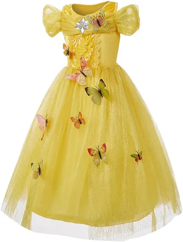 Vista 2 de Disfraz de princesa Elsa para niñas pequeñas, vestido de princesa con accesorios, Cenicienta, cosplay, reina nieve