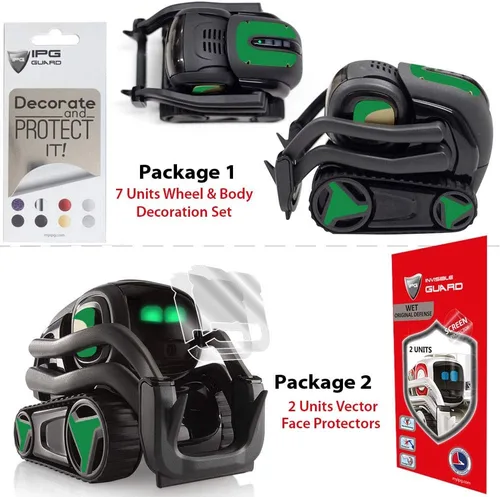 Vista 2 de IPG Para Vector Robot Face Screen Guard Decoración KIT Incluye Ruedas y Cuerpo Set 7 Unidades Calcomanías+2 Unidades Protector de Pantalla (Verde)