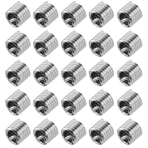 Vista 29 de uxcell 50 piezas de insertos de rosca de alambre 1/2-13 UNC 1D (1/2 ") 304 de acero inoxidable helicoidal tipo helicoidal kit de reparación de rosca