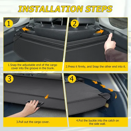 Vista 6 de AUXMART Cubre carga retráctil para Mazda CX-50 2023 2024 2025, protector de seguridad para maletero trasero, protección tipo persiana para maletero