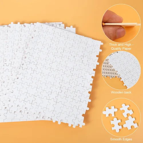 Vista 3 de Rompecabezas de 1000 piezas en blanco, rompecabezas en blanco de 19.7 x 29.5 pulgadas, rompecabezas pintables de cartón en blanco, rompecabezas