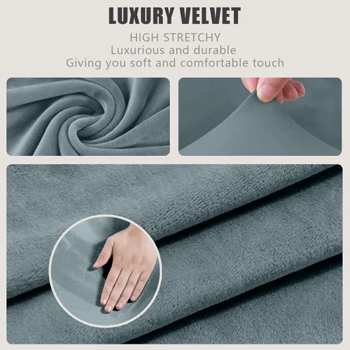 Vista 4 de ANARACHON Fundas de Cojines para Sofá Seccional de 4 Piezas de Terciopelo Separadas en Forma de L Funda de Sofá Elástica Forro Lavable Protector