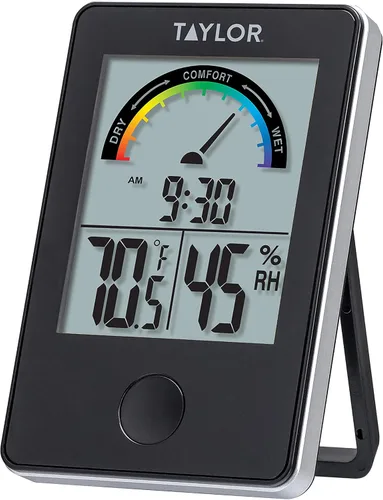 Vista 5 de Taylor Termómetro digital inalámbrico para interiores y exteriores (negro) y termómetro digital de nivel de comodidad e higrómetro (negro)
