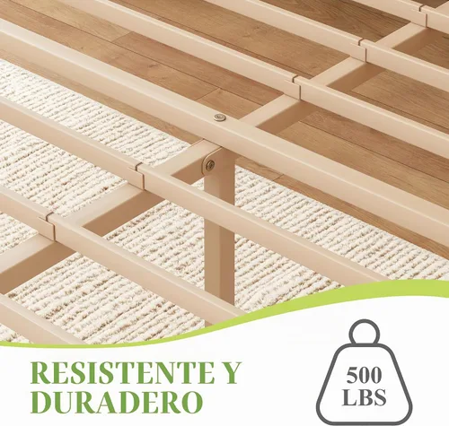 Vista 5 de ZIYOO Marco de cama de madera de bambú maciza tamaño individual con cabecera de almacenamiento, marco de cama plataforma de 14 pulgadas
