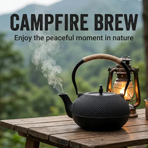 Vista 2 de Tetera grande de hierro fundido, tetera japonesa Tetsubin para estufa, tetera de hierro fundido con infusor de acero inoxidable para té suelto e