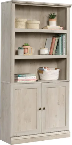 Vista 6 de Sauder Estantería de Almacenamiento Misceláneo con Puertas, Estantes Ajustables, Estantería de 5 Estantes - Acabado Castaño Tizado Chalked Chestnut