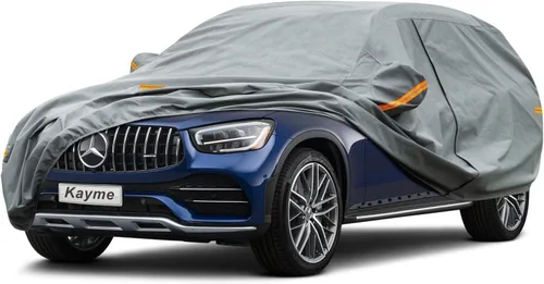 Vista 12 de Kayme - Funda de coche resistente impermeable para todo tipo de clima, cubiertas completas para exteriores, protección contra rayos UV, lluvia