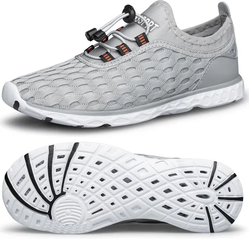 Vista 17 de DOUSSPRT Men's Water Shoes Quick Dry for Beach Swim Pool Fishing Negro (Allblack)