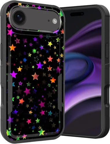 Vista 136 de Funda para iPhone Air, doble capa híbrida resistente resistente a prueba de golpes de policarbonato duro + funda protectora de silicona suave