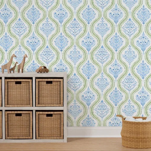 Vista 7 de Spoonflower Elegante papel pintado extraíble prepegado botánico