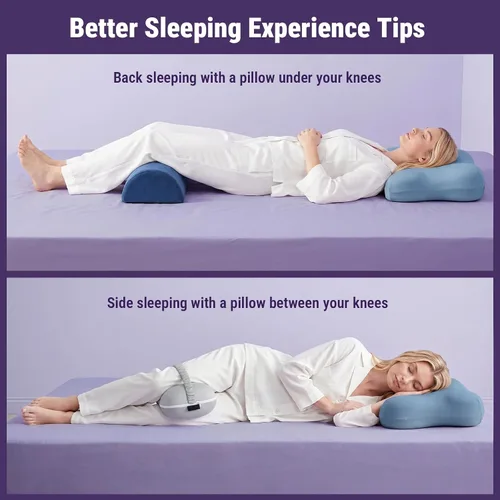 Vista 8 de ZZ-WELL Almohada refrescante para dormir de lado, almohada cervical patentada para dormir, almohada ergonómica curvada de espuma viscoelástica
