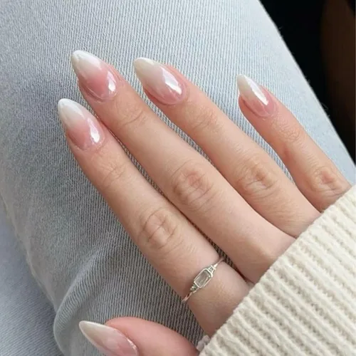 Vista 44 de Modelones Uñas postizas a presión color rosa almendra, uñas postizas cortas de primavera, kit de uñas reutilizables con pegamento de uñas, mini lima