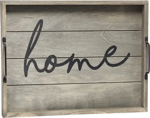 Vista 21 de Elegant Designs HG2013-GBL Bandeja de Servir Redonda de Madera Decorativa de Navidad de 13.75'' con Asas, Verde Believe Lavado verde "Believe