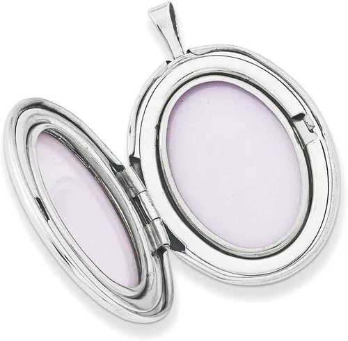 Vista 3 de Plata de ley 26mm Fleur De Lis Óvalo Collar con camafeo