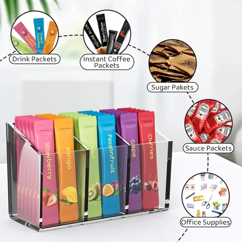 Vista 4 de Organizador de paquetes de bebidas, organizador magnético de paquetes de agua para refrigerador, contenedor acrílico premium para mezclas de bebidas