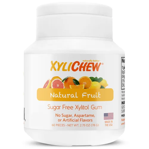 Vista 18 de Xylichew Goma de mascar 100% xilitol sin OMG, sin aspartamo, sin gluten y sin azúcar, cuidado bucal natural, alivia el mal aliento y la boca seca