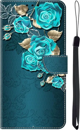 Vista 4 de Funda para Moto G 5G 2022, Moto G 5G 2022, funda protectora de piel sintética con tarjetero para Motorola Moto G 5G 2022 - Rosa azul