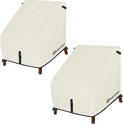 Vista 12 de Porch Shield Fundas para Sillas de Patio - Funda Impermeable para Silla de Salón Exterior de Asiento Profundo para Césped - 28 pulgadas de ancho x