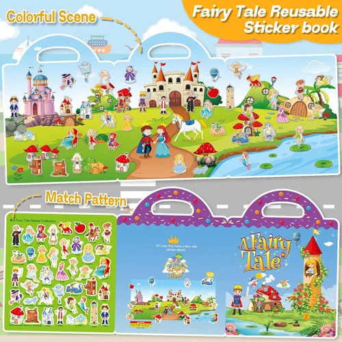 Vista 2 de iGetooy Libro de pegatinas reutilizables para niños pequeños de 3+ años, pegatinas para niños, libros de pegatinas reutilizables para niños