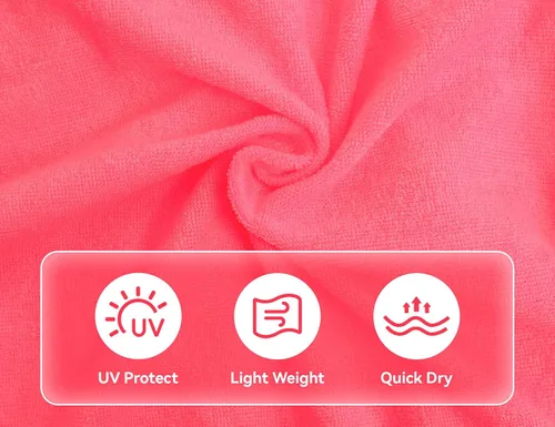 Vista 6 de Traje de baño para niñas con capucha multicolor con cremallera y volantes, traje de baño de manga corta